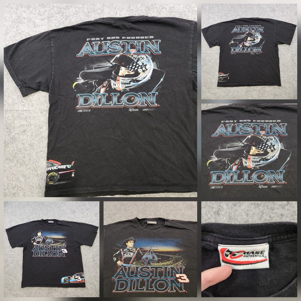 VTG Austin Dillon T Shirt Mens‎ XL NASCAR Racing Tee Chase Authentics Racecar